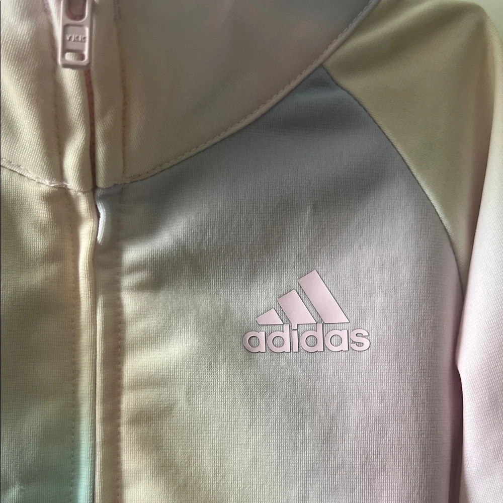 Girls Size 4 Adidas Light Pink Purple Yellow Iridescent Kids' Tracksuit
